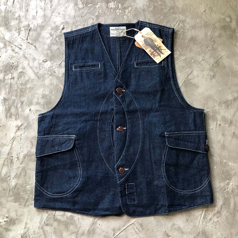 Leather Work Vest - Azië Maat Amerikaanse Retro Vintage Canvas