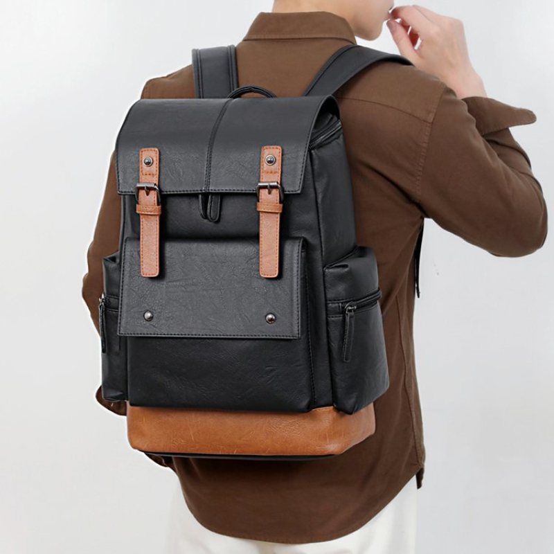 Leather Work Laptop Bag - Nieuwe vintage leren rugzak voor heren,