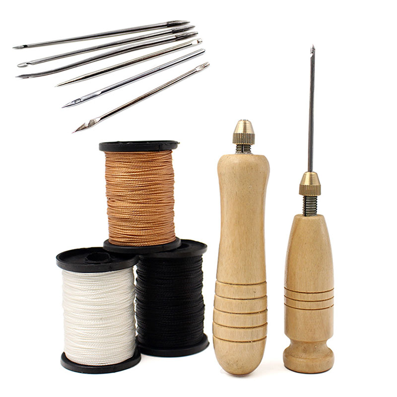 Leatherwork Thread - 1Set DIY Leder Naai-naald met houten