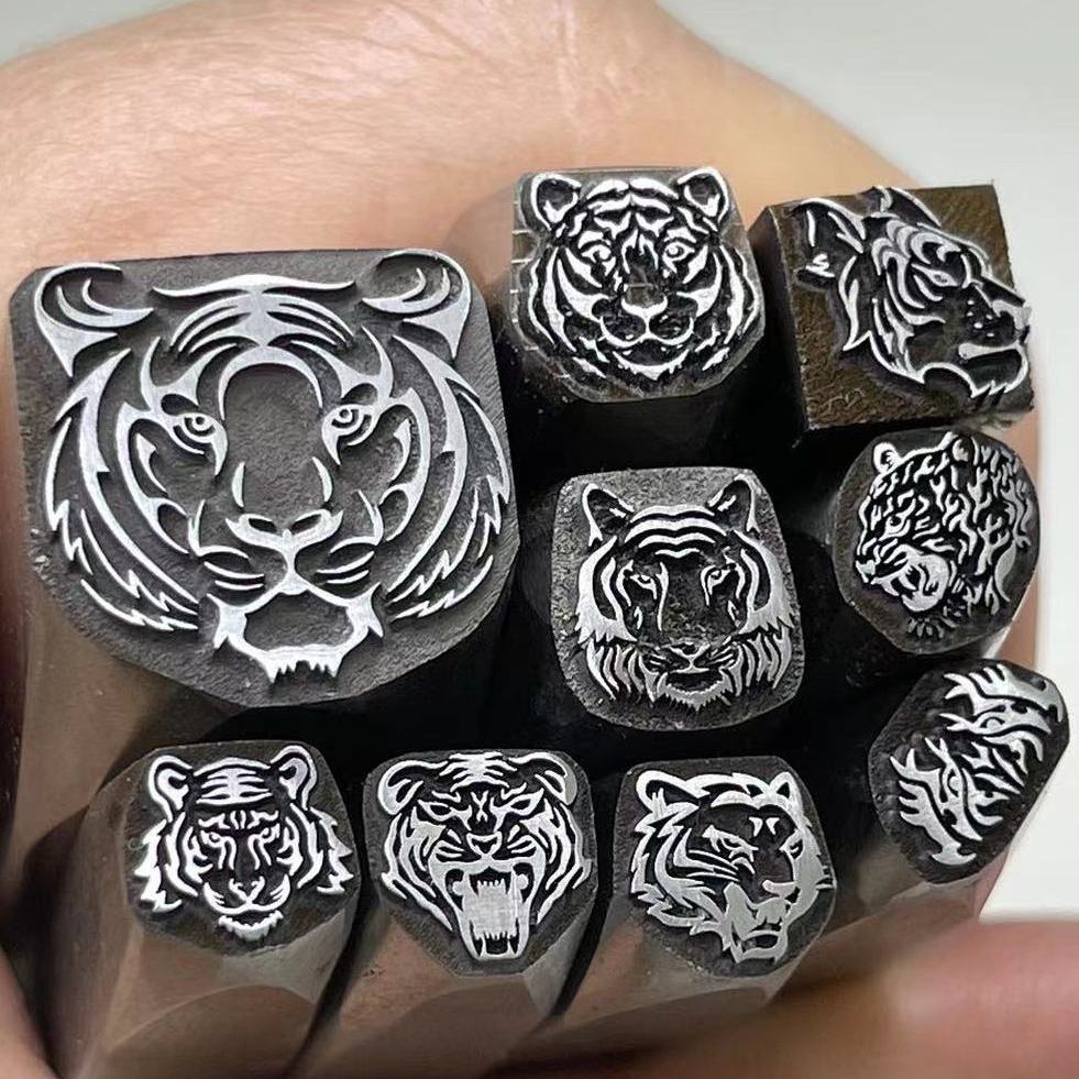 Leatherworking Equipment - Tijgerkop Ontwerp Metalen Punch Sieraden Stempelgereedschap