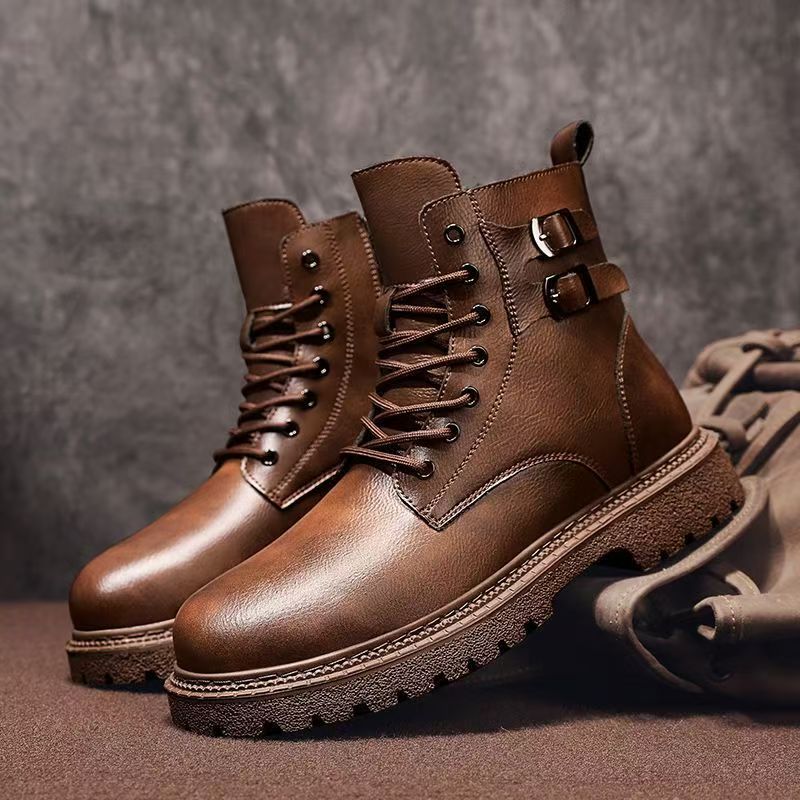 Leather Work Boots - Mannen Herfst Winter Big Size Lederen