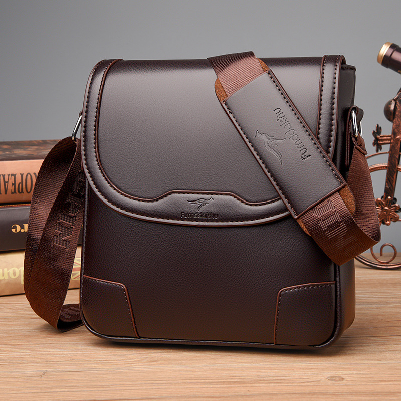Leatherwork Letters - Luxe merk heren lederen schoudertassen Waterdichte