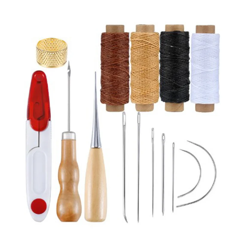 Leatherwork Tool Kit - Lederen Ambachtelijke Naaiset Gewaxt Draad Handquiltnaalden