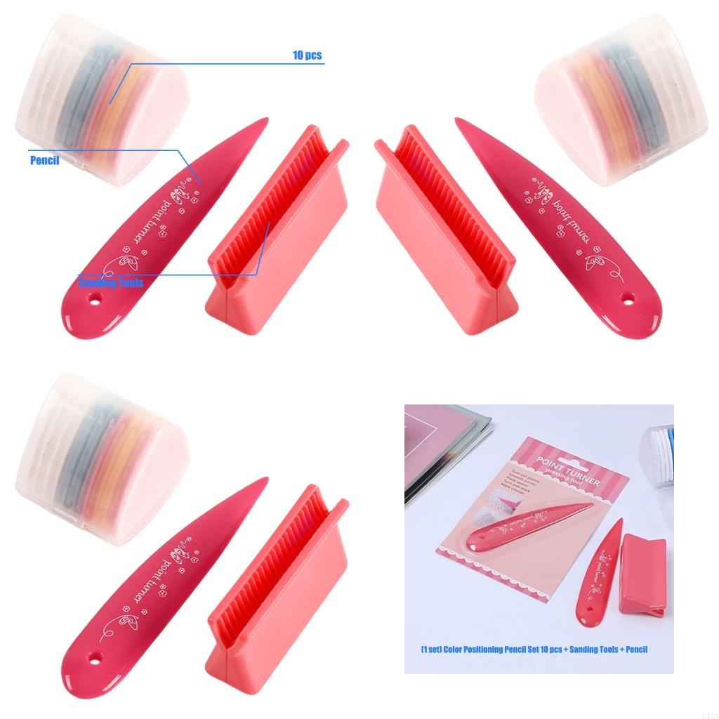 Bone Folder Tool - L43A 10-delige gekleurde kleermakerskrijtset met slijpgereedschap