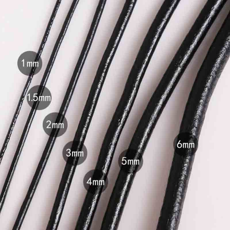 Leatherwork Thread - Enkele Strand Zwart Lederen Koorden 1.5mm