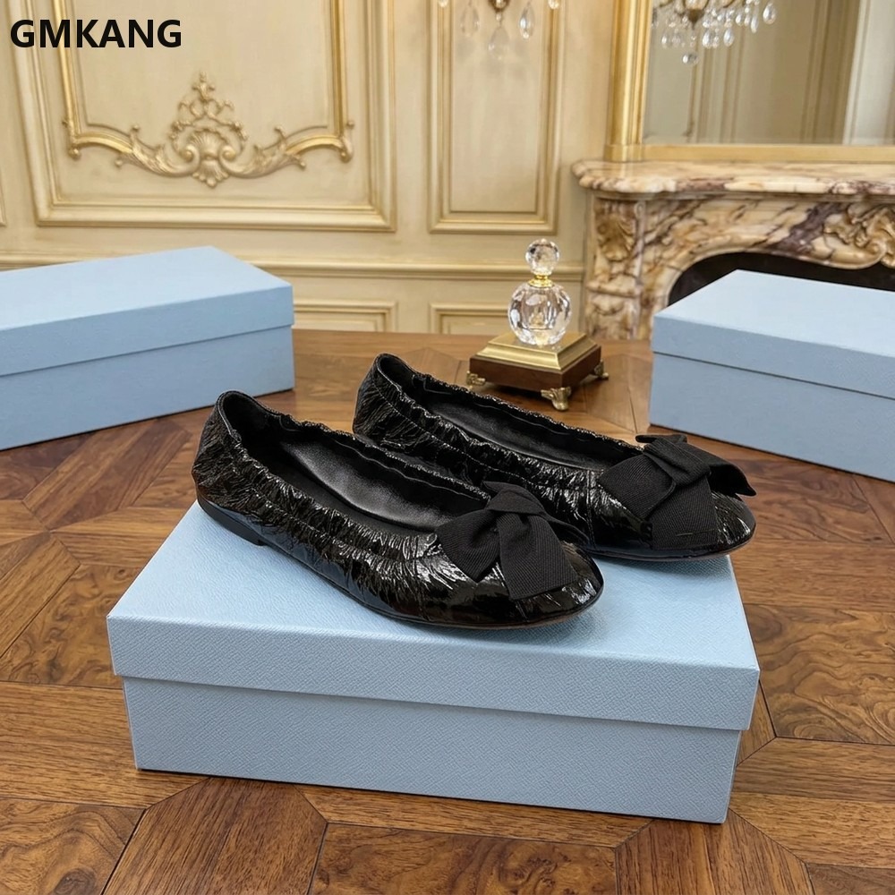 Dames Ballerina's met strik, g - Leather Work Flats Women recensie en prijs