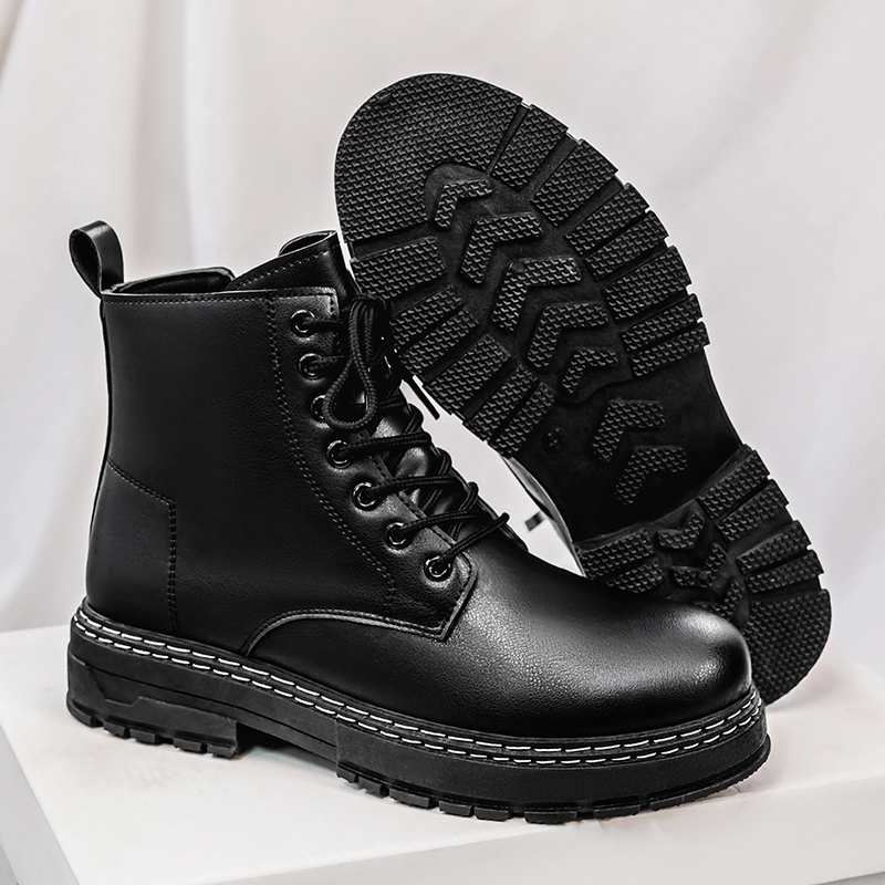 4-seizoenen zwarte lakleren mo - Leather Work Boots recensie en prijs