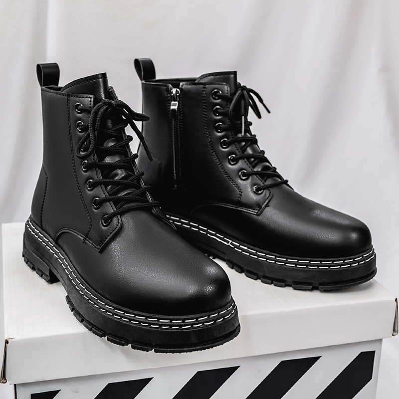 4-seizoenen zwarte lakleren mo - Leather Work Boots recensie en prijs