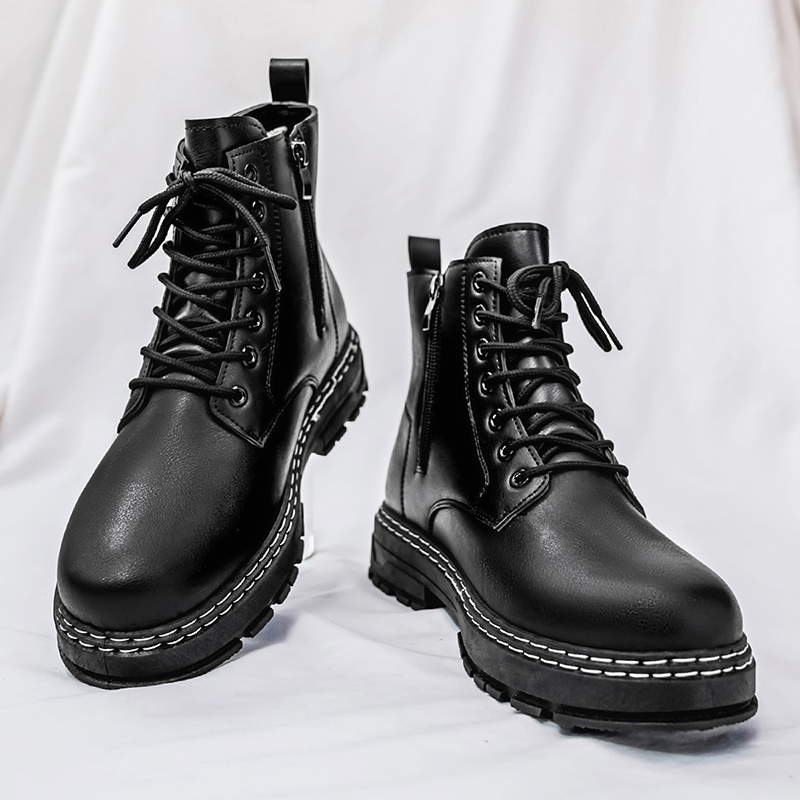 4-seizoenen zwarte lakleren mo - Leather Work Boots recensie en prijs