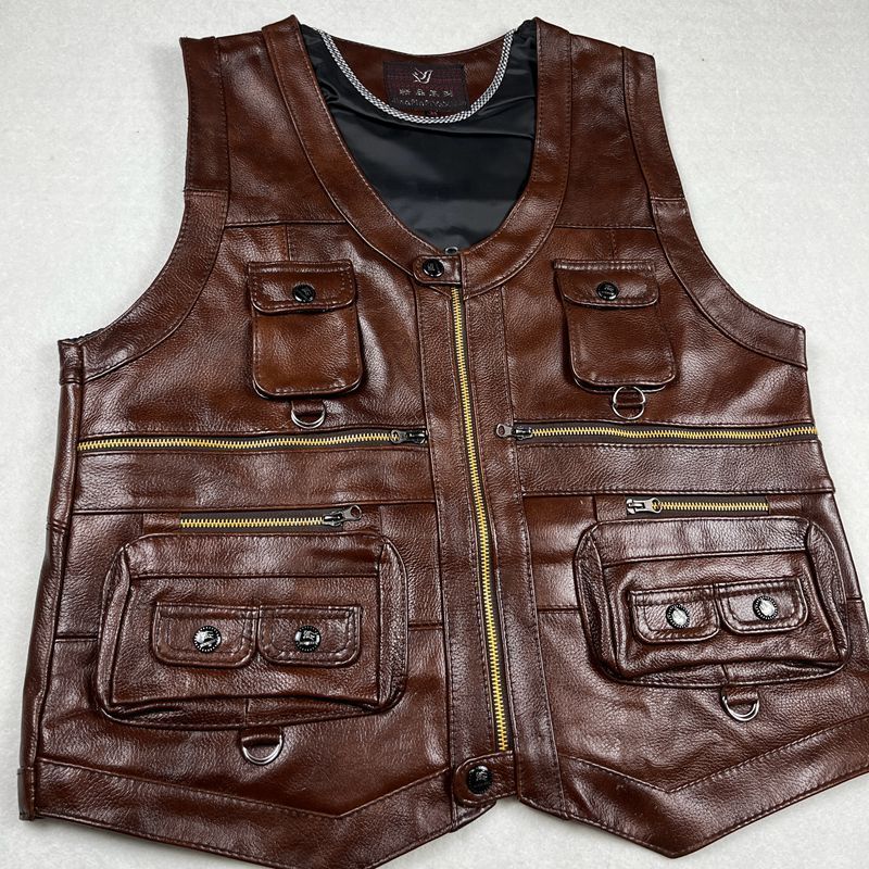 Koeienhuid Echt Lederen Vest M - Leather Work Vest recensie en prijs