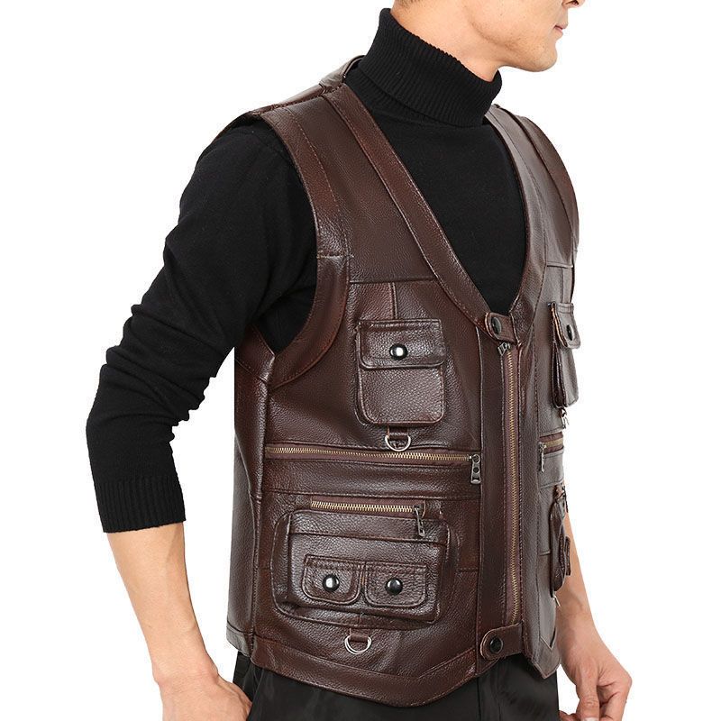 Koeienhuid Echt Lederen Vest M - Leather Work Vest recensie en prijs