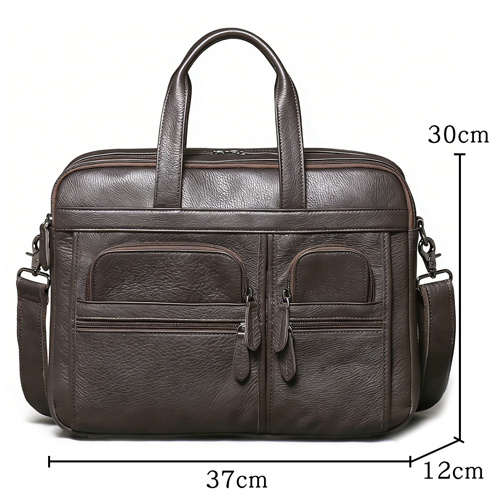 Herenaktentas van echt leer, z - Leather Work Laptop Bag recensie en prijs