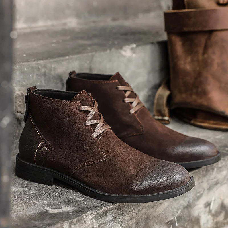 Nieuwe Koe Suede Enkellaarsjes - Leather Work Boots recensie en prijs