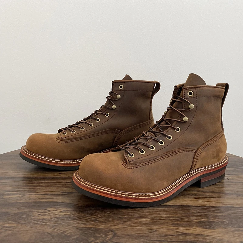 Vintage Britse mannen enkellaa - Leather Work Boots recensie en prijs