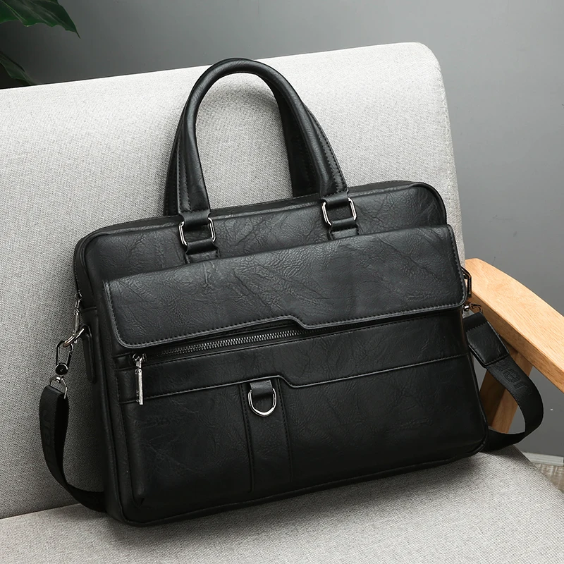 Minimalistische trendaktentas  - Leather Work Laptop Bag recensie en prijs