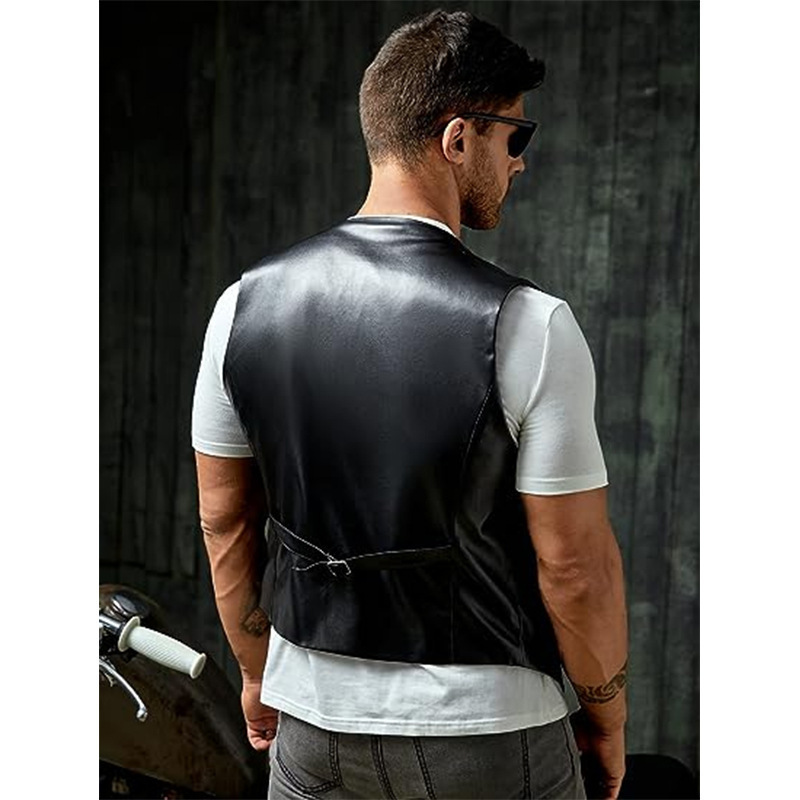 Nieuw eenvoudig PU slim-fit le - Leather Work Vest recensie en prijs