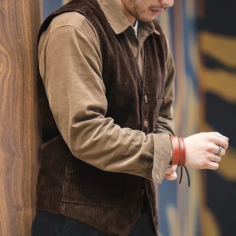 Werkkleding Amerikaans retro v - Leather Work Vest recensie en prijs