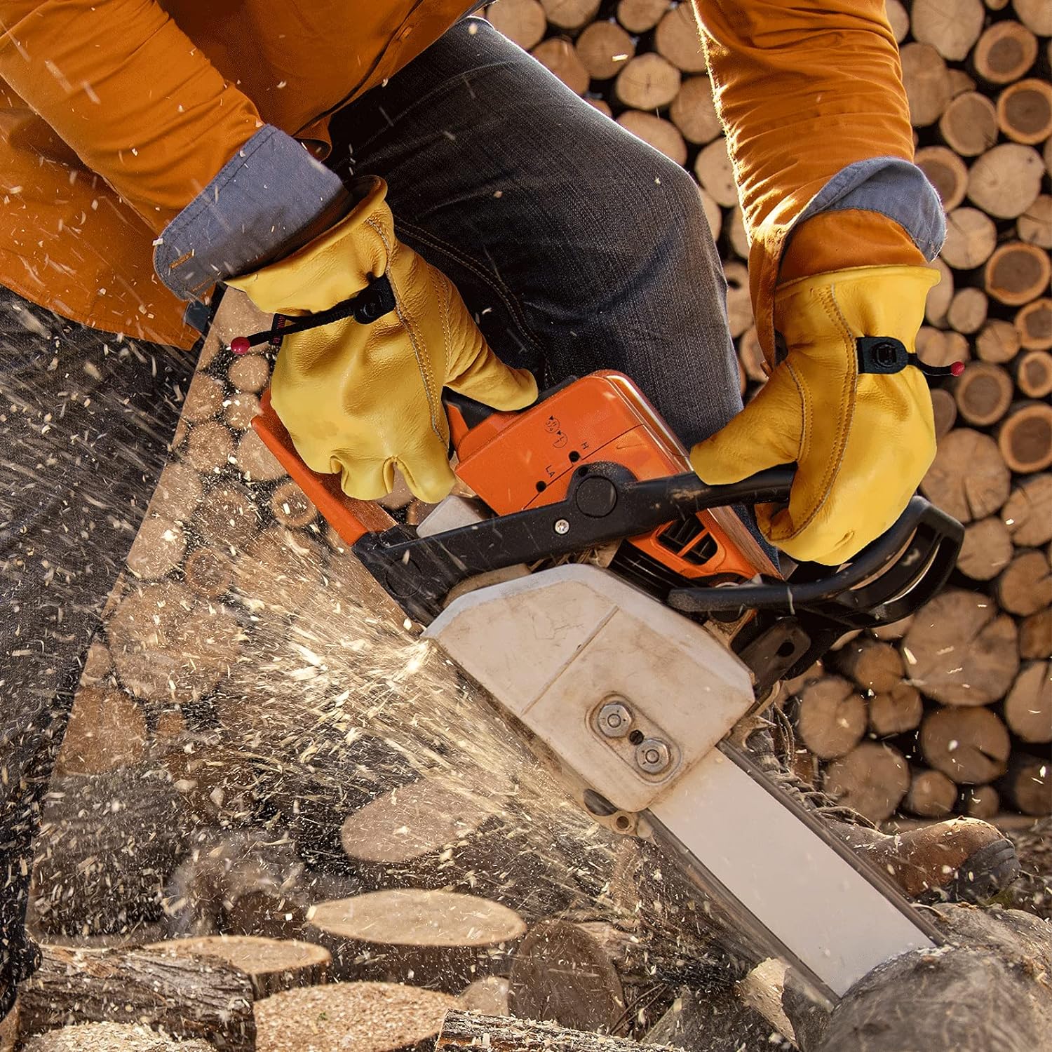 Gele koeienhuidleren tuinhands - Leatherwork Repairs recensie en prijs