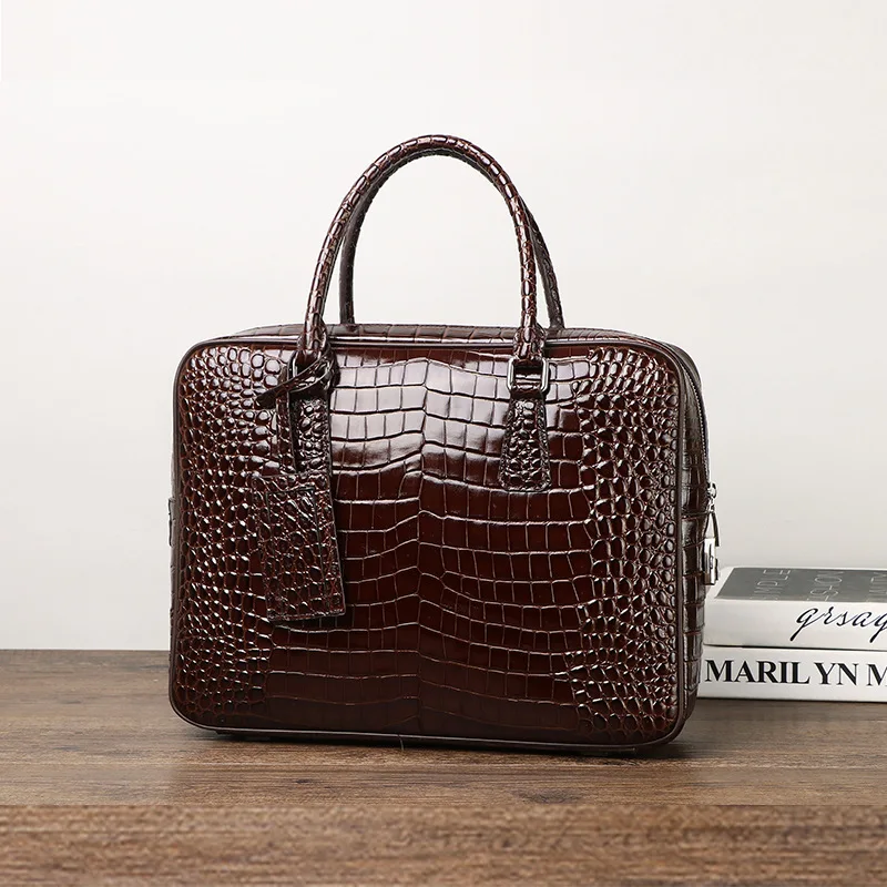 2025 Nieuwe Luxe Alligator Pat - Leather Work Laptop Bag recensie en prijs