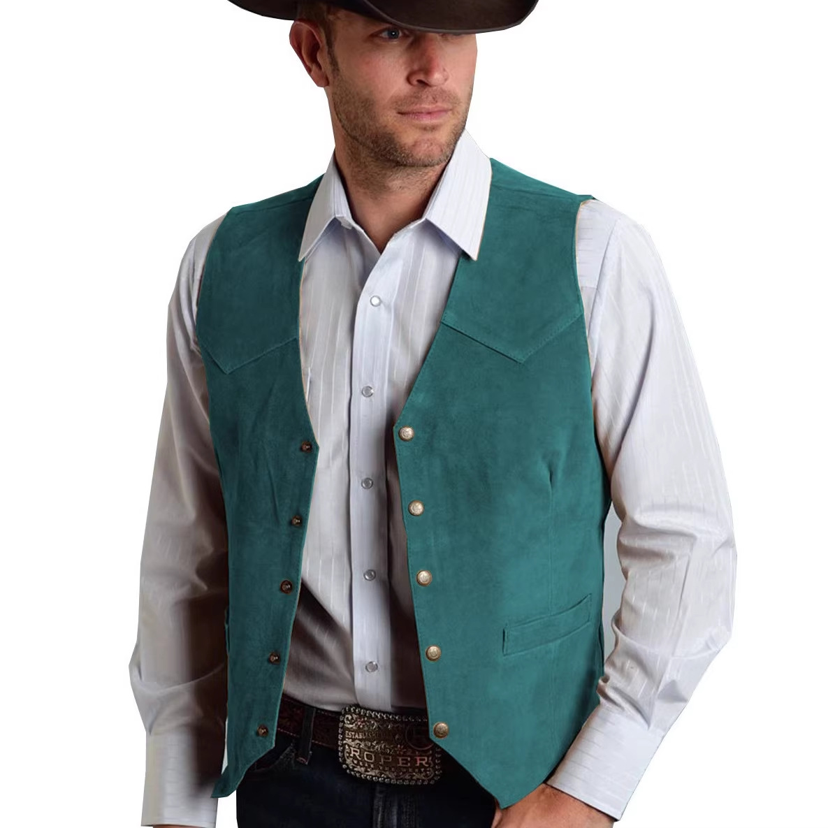2026 Heren Vest Goud Suède Lee - Leather Work Vest recensie en prijs