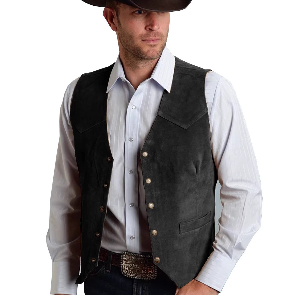 2026 Heren Vest Goud Suède Lee - Leather Work Vest recensie en prijs