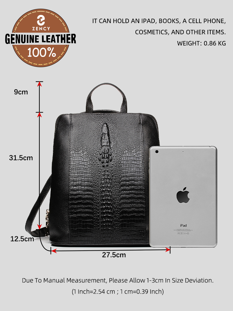 Zency Damesrugzak van krokodil - Leather Work Laptop Bag recensie en prijs