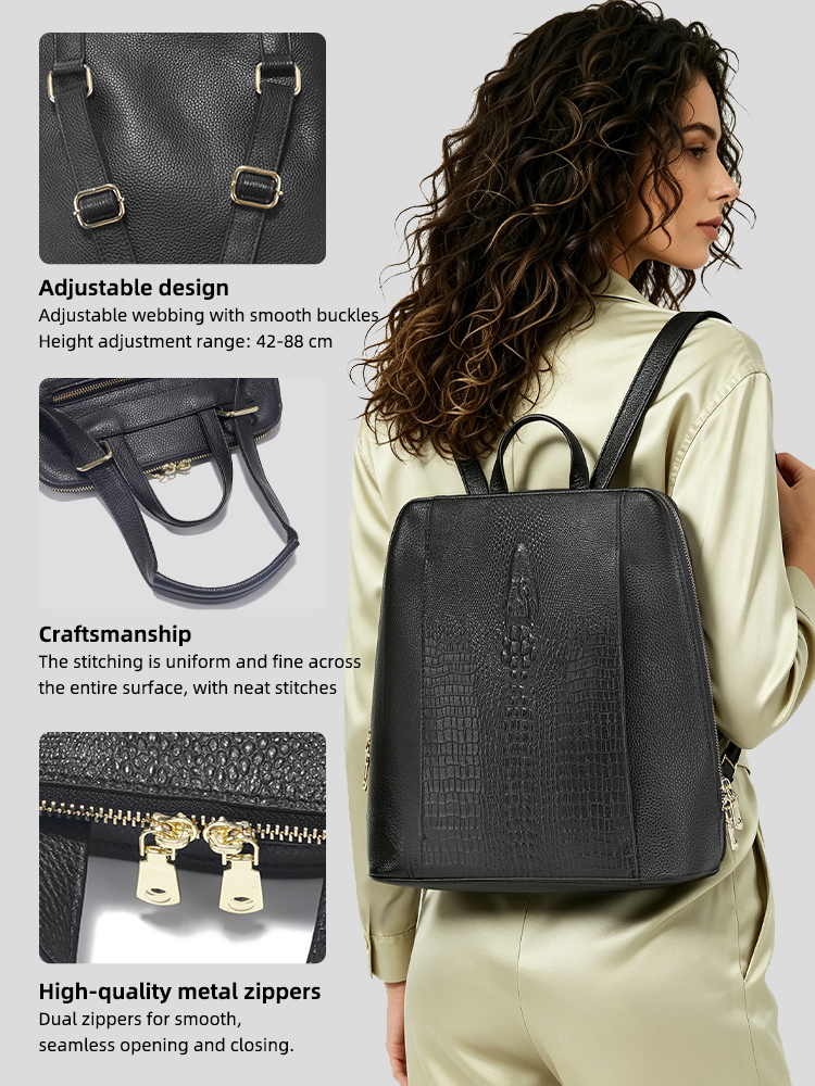 Zency Damesrugzak van krokodil - Leather Work Laptop Bag recensie en prijs